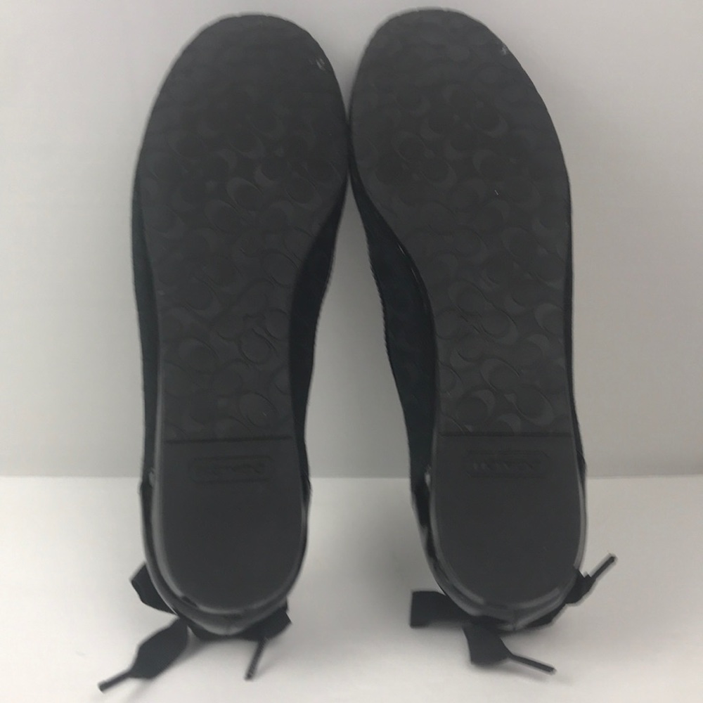 COACH REAGAN BLACK FLATS SIZE 8 M SIGNATURE PRINT - Picture 10 of 11